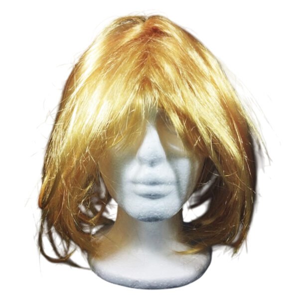 Peluca Amarillo dorado para Cosplay – Corte Mediano Despuntado