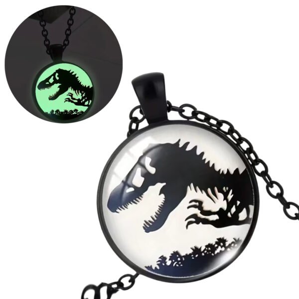 Collar con dije de Jurassic Park (Dinosaurio luminisente)
