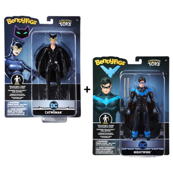 Packs de Figuras Nightwing y Catwoman – DC Comics Batman (BENDYFIGS)